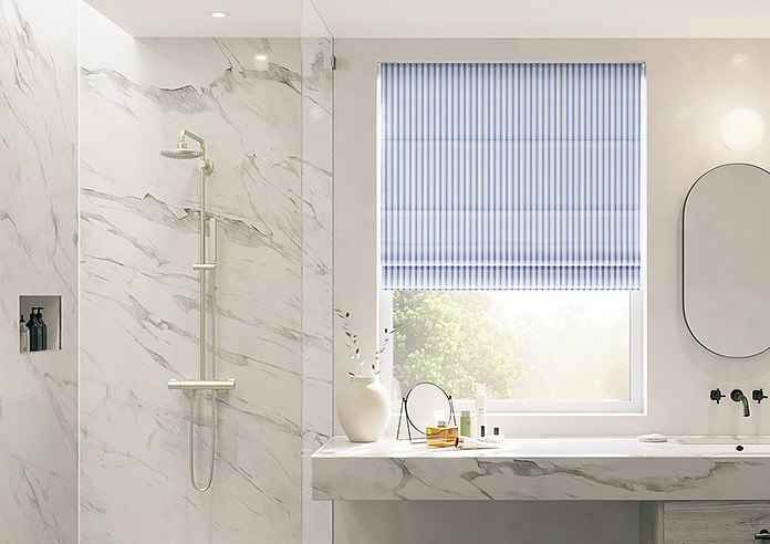 Lace Stripes, Soft Blue - Twist&Fit Roman Blind - Image 3